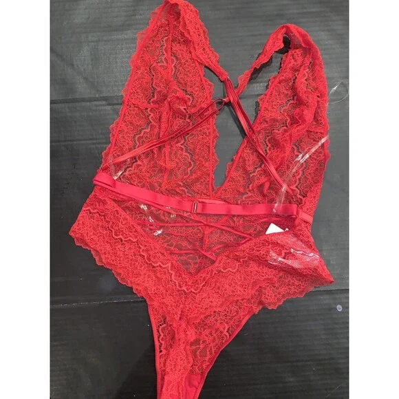 Victoria's Secret 38DDD BRA SET panty+XXL BABYDOLL+XL TEDDY BODYSUIT RED lace Bras